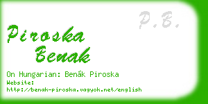 piroska benak business card