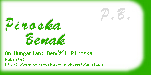 piroska benak business card